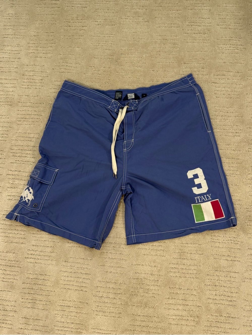 Vintage Polo Ralph Lauren Blue Italy Number 3 Men’s Swim Trunks